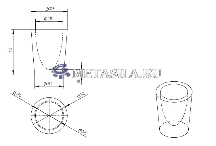 картинка Графитовый тигель от магазина Метасила