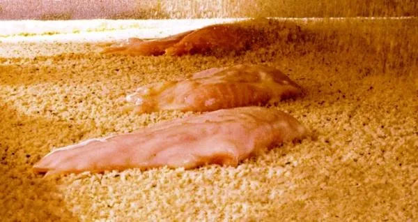 картинка Линия для производства куриных наггетсов: формовка, панировка, жарка от магазина Метасила