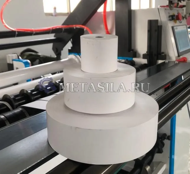 картинка Бобинорезальная машина для чековой ленты с опциями автоподачи шпуль и авторезки от магазина Метасила