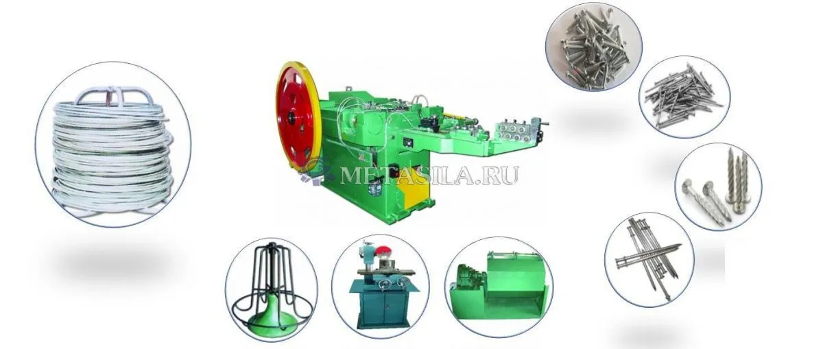 Фото Линия по изготовления винтовых гвоздей со связкой в обойму  от магазина Метасила