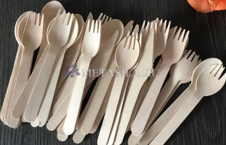 картинка Линия по производству одноразовых деревянных ложек/вилок с ЧПУ  (снят с производства) от магазина Метасила