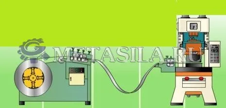 картинка Автоматический пресс 45 тонн для высечки балансировочных грузиков из стали (квадратная/круглая форма) от магазина Метасила