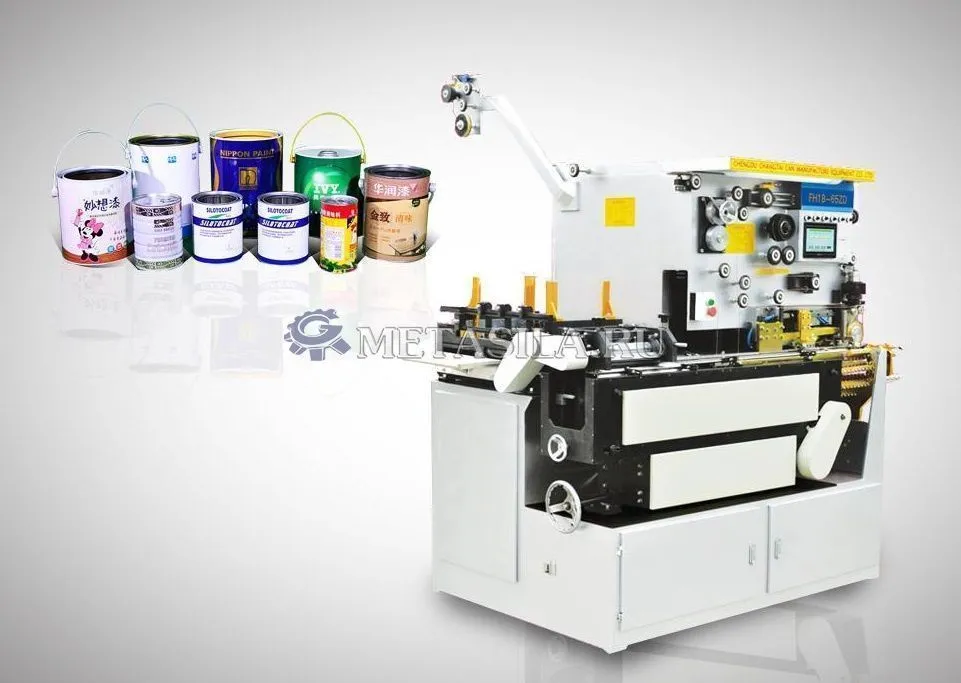 картинка Автоматическая линия по производству жестяных квадратных банок (объем 18 л) от магазина Метасила