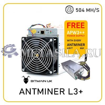 картинка Bitmain Antminer L3 + 504Mh бу от магазина Метасила
