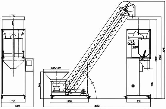фото Полуавтоматическая линия для фасовки порошковой и гранулированной продукции (25 кг) от магазина Метасила