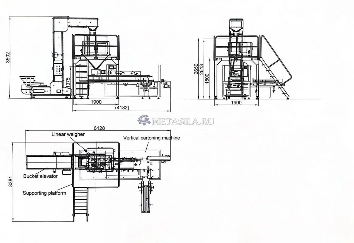 картинка Линия упаковки стирального порошка в картонные коробки (1,8 кг)  от магазина Метасила