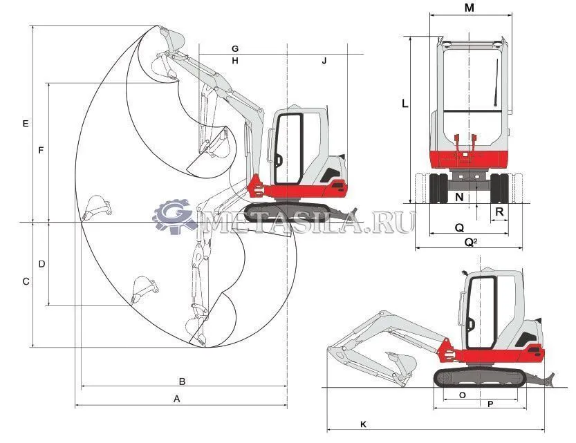картинка Компактный экскаватор стальная конструкция от магазина Метасила